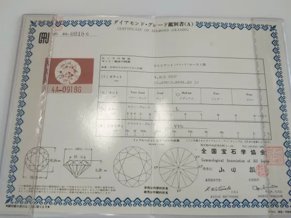 ダイヤモンドルース 4.315ct L VVS-1 Medium