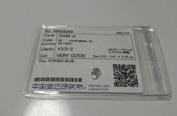 ダイヤモンドルース 0.94ct H VVS-2 Very Good