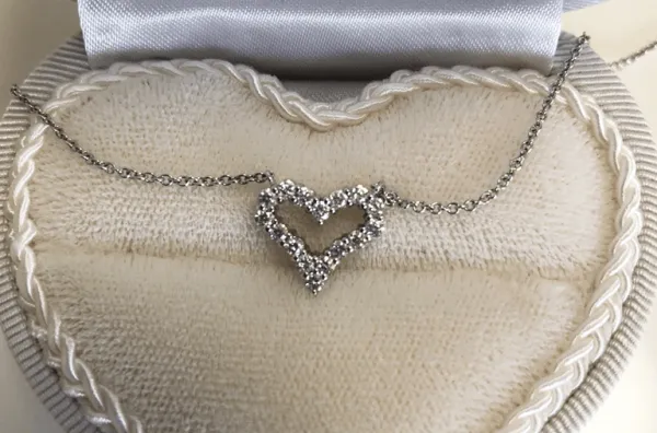 ダイヤモンドネックレス k18 ハートシェイプ 0.24ct
