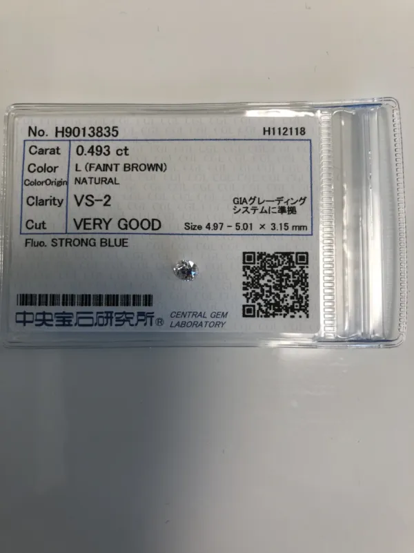 ダイヤモンドルース 0.493ct L VS-2 Very Good