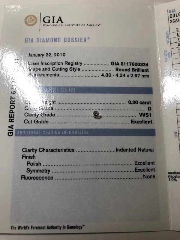 ダイヤモンドルース 0.3ct D VVS-1 Excellent