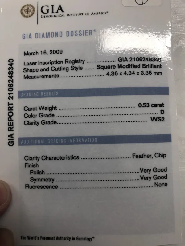 ダイヤモンドルース 0.53ct D VVS-2