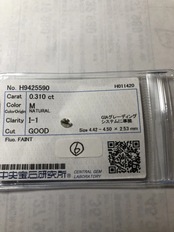 ダイヤモンドルース 0.31ct M I-1 Good