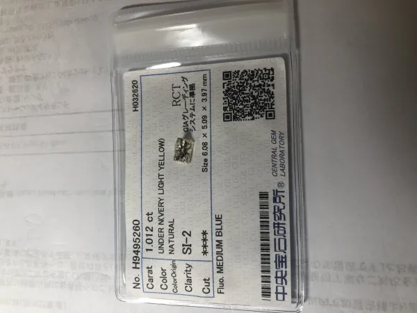 ダイヤモンドルース 1.012ct UNDER N SI-2