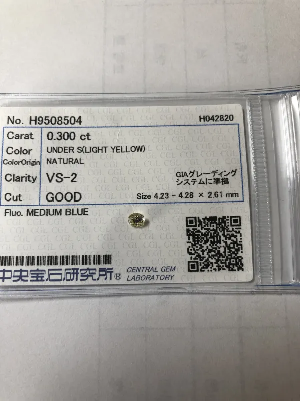 ダイヤモンドルース 0.3ct UNDER S VS-2 Good