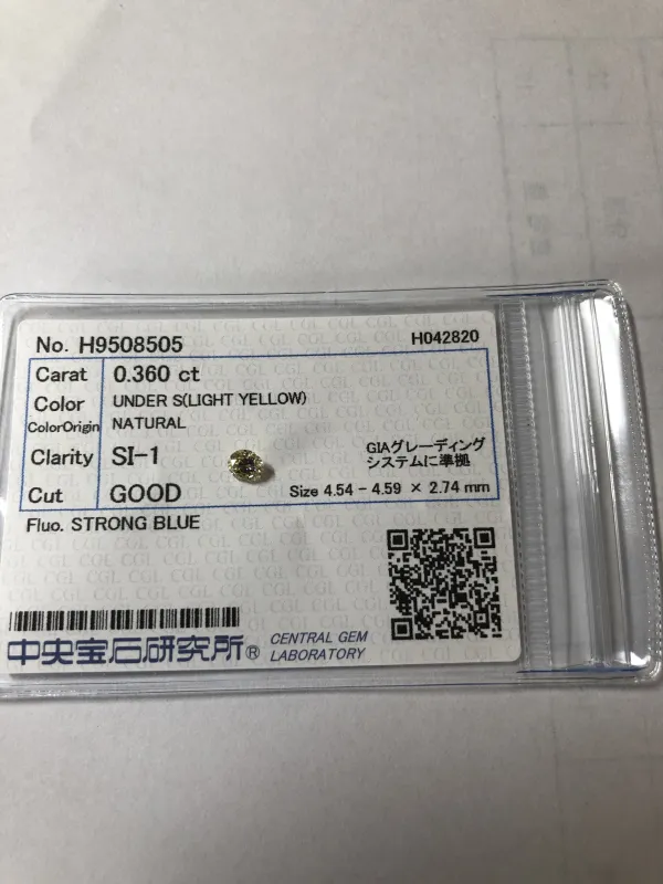 ダイヤモンドルース 0.36ct UNDER S SI-1 Good