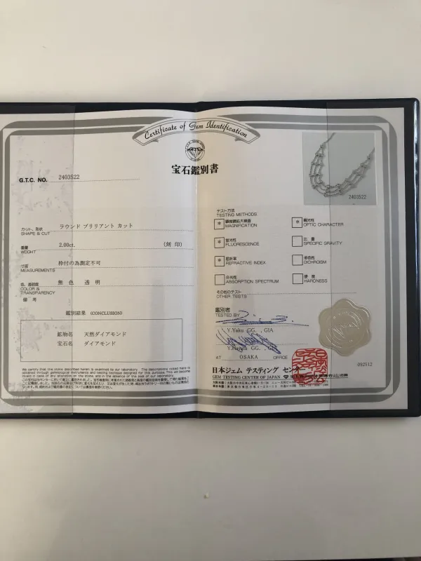 ダイヤモンドネックレス 2ct