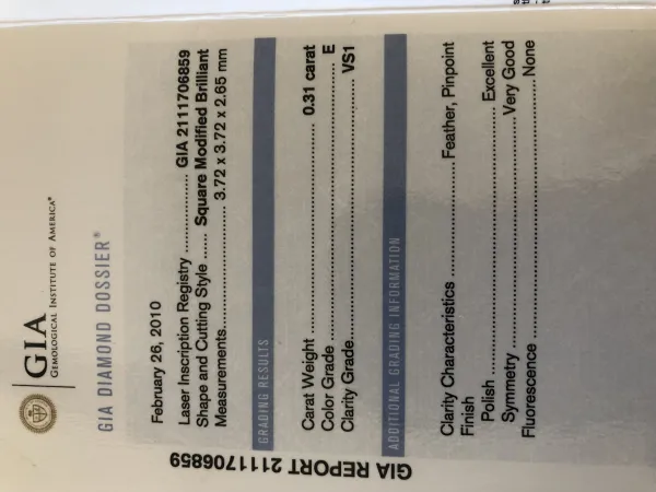 ダイヤモンドルース 0.31ct E VS-1 Very Good