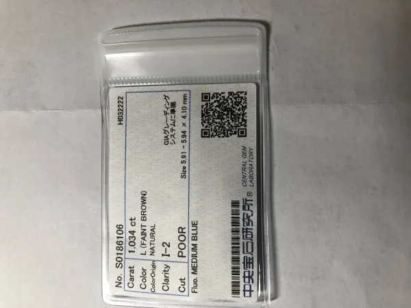 ダイヤモンドルース MEDIUM BLUE 1.034ct L I-2 Poor